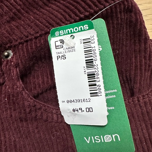 Twik Corduroy Mini Skirt in Burgundy Size Small - Picture 4 of 6